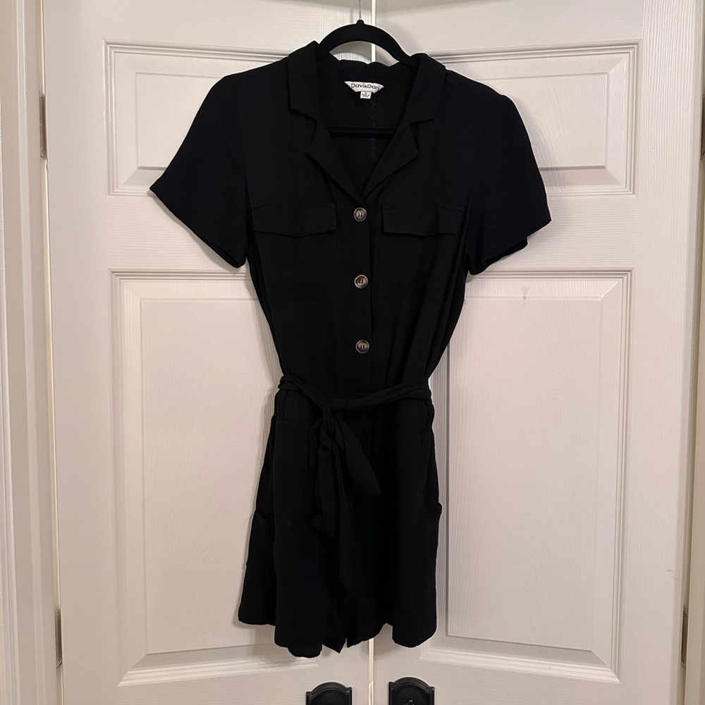 Black utility romper